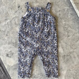 Jacadi Blue Floral Kids Overalls
